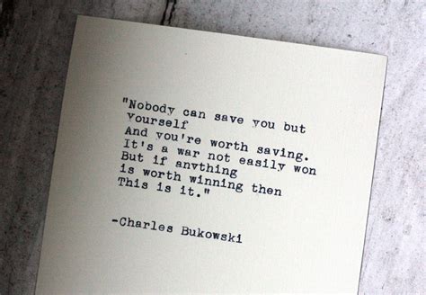 Charles Bukowski Quote Typed On A Vintage Typewriter By Inthisroom