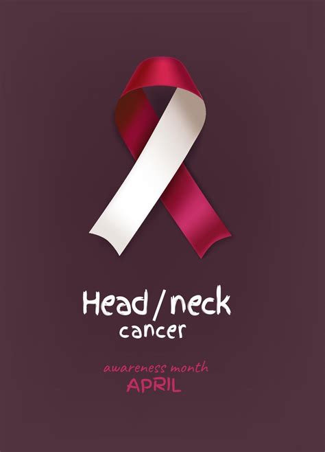 Head And Neck Cancer Awareness Month Vertical Banner Burgundy And
