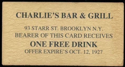 1927 Vintage Babe Ruth Charlies Bar And Grill Card Pristine Auction