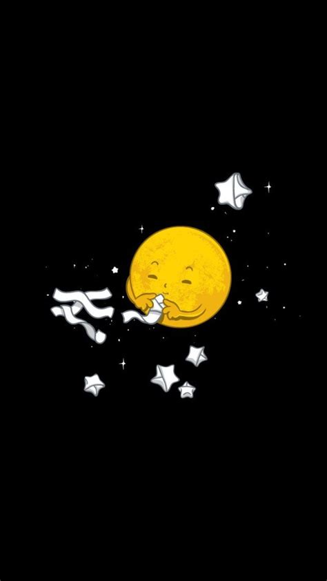 Cute Cartoon Moon And Stars Wallpaper Free Iphone Wallpapers