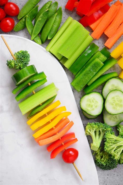 These Rainbow Veggie Kabobs Have A Bright Rainbow Of Colors On A Stick