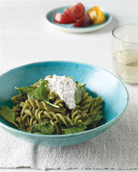 Whole Wheat Pasta With Pumpkin Seed And Spinach Pesto