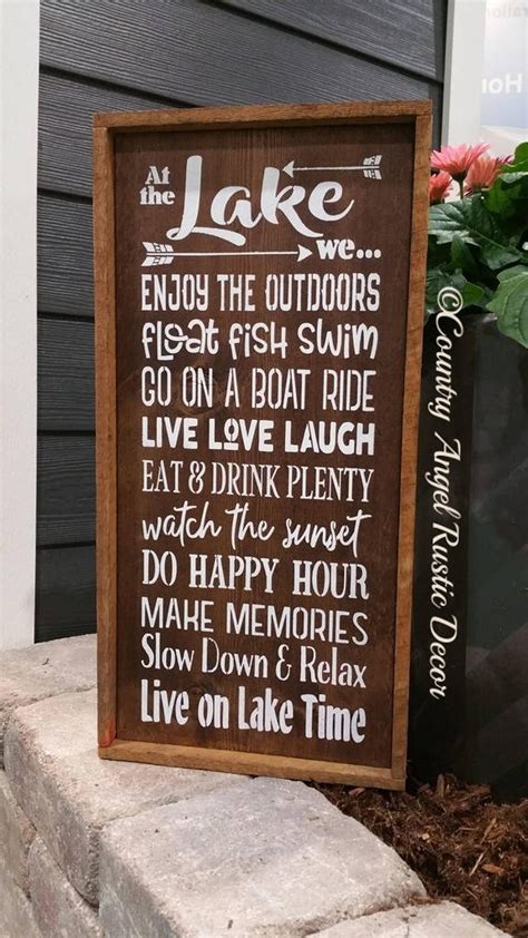 Lake Sign At The Lake We Do Hand Painted Wood Sign Cottage Etsy