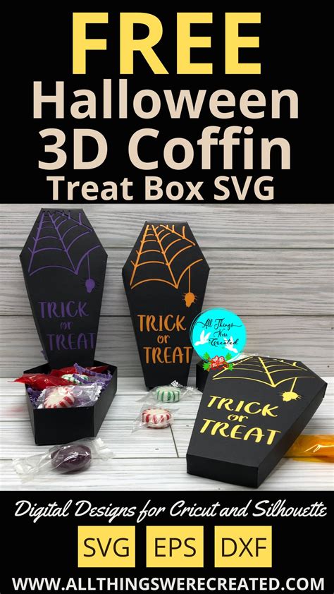 Free Halloween 3d Coffin Treat Box Svg All Things Were Created