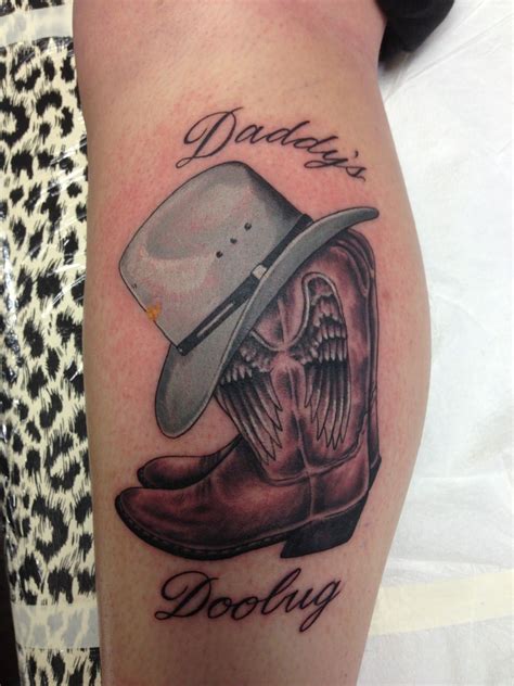 Lucky 7 Tattoo And Piercing Cowboy Tattoos Cowboy Hat Tattoo