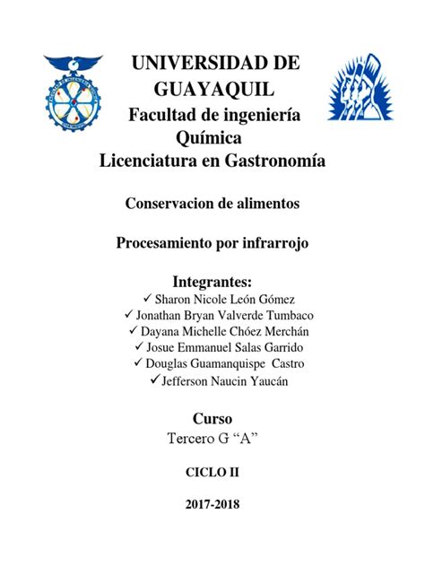 Universidad De Guayaquil Facultad De Ingeniería Química Licenciatura