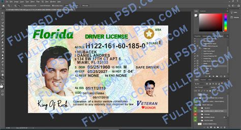 Download Usa Florida Driver License V2 Psd File Photoshop Template