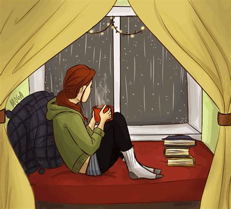 Reading Book Rainy Day