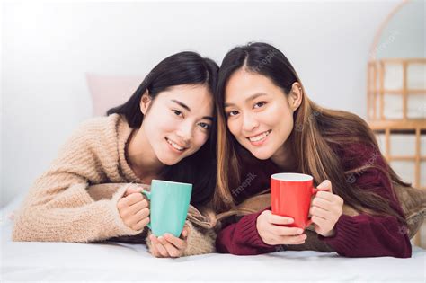 Premium Photo Young Beautiful Asian Women Lesbian Couple Lover