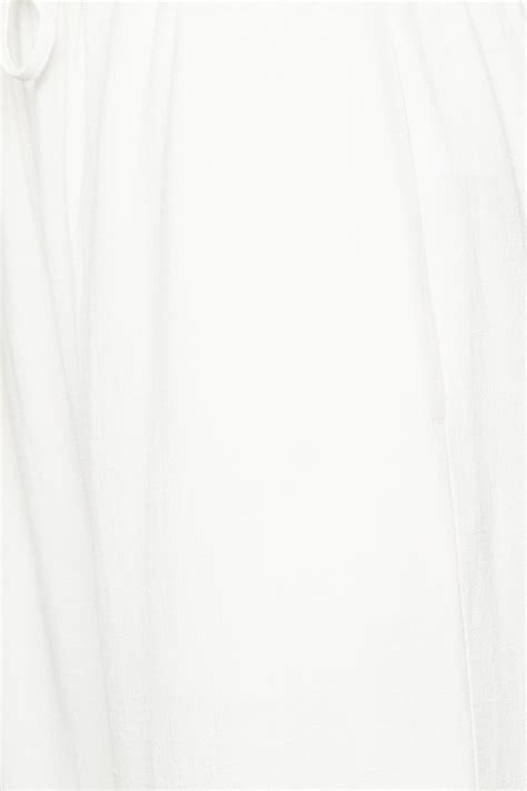 LTS Tall Women's White Wide Leg Cropped Linen Look Trousers | Long Tall