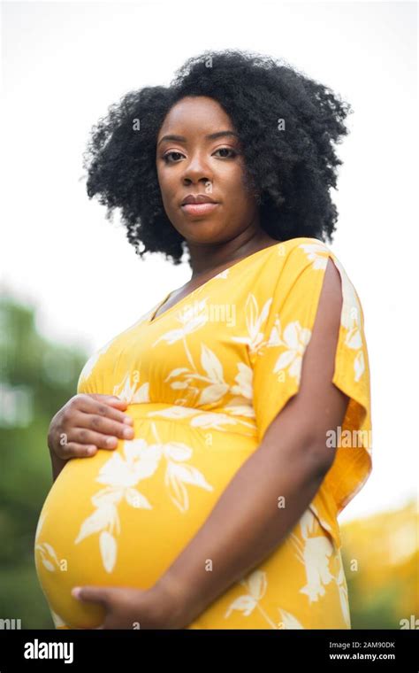 Portrait Of A Beautiful African American Pregnant Woman Stock Photo Alamy