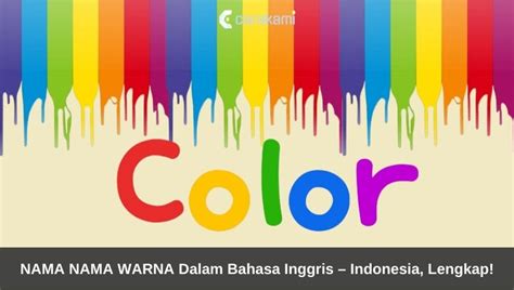Nama Warna Dalam Bahasa Indonesia