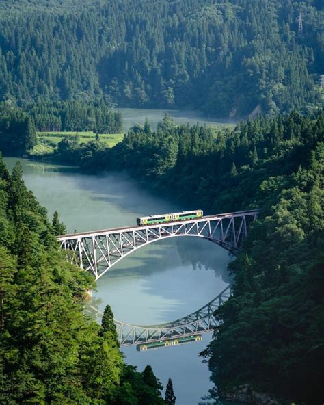 First Tadami River Bridge Scenic Rail Bridge With Limited Passing Trains
