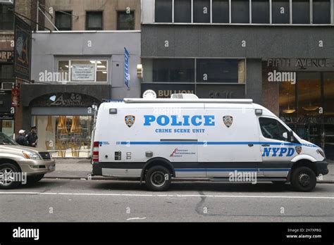 New York Ny Usa Nypd Crime Scene Unit Truck As Seen In Midtown