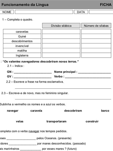 Gramatica Fichas Atividades De Gramática Gramatica