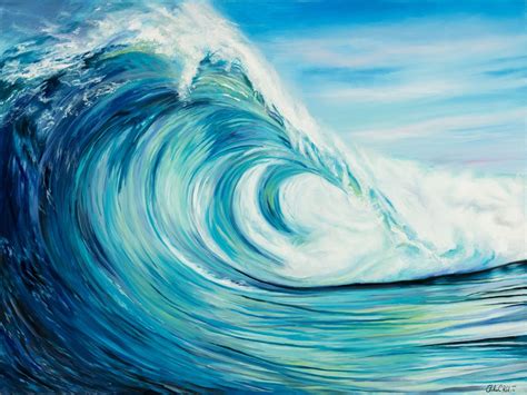 Original Wave Painting Ocean Wave Art Ocean Art Wave Surf Art Art Collectibles Acrylic Etna Pe