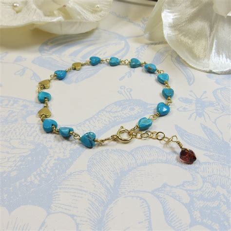 Turquoise Hearts Bracelet Bright And Beautiful By Slcdesignsuk