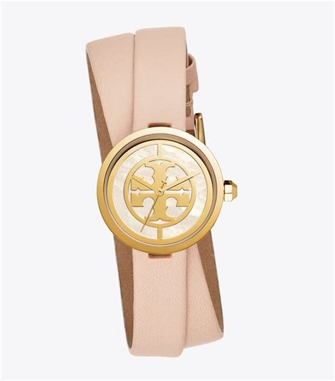 Reva Double Wrap Watch Nude Leathergold Tone 28 Mm Womens Watches