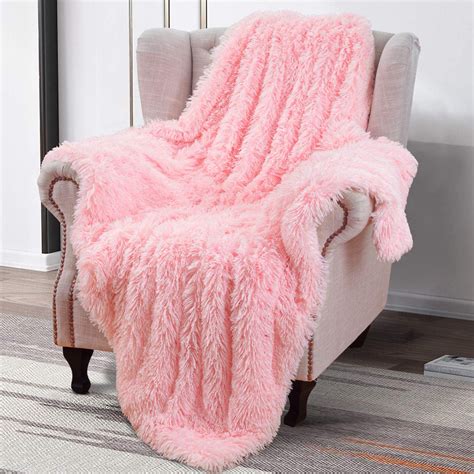 Lochas Super Soft Shaggy Faux Fur Blanket Plush Fuzzy Bed Throw Decorative Washable Cozy Sherpa