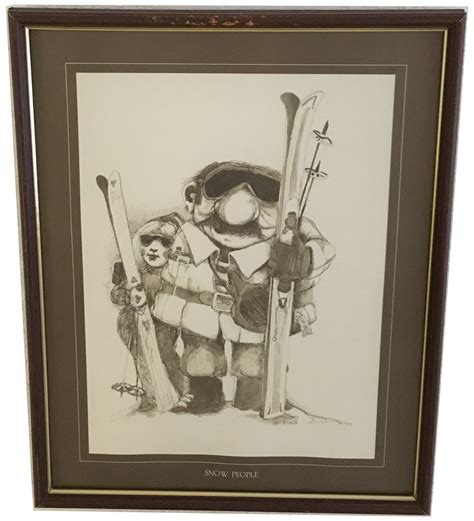 Gary Patterson “snow People” Framed Print Lot 289 Unique Ski Art