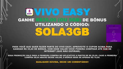 Vivo Easy C Digo Promocional De R Gb C Digo Sola Gb Atualizado Julho De