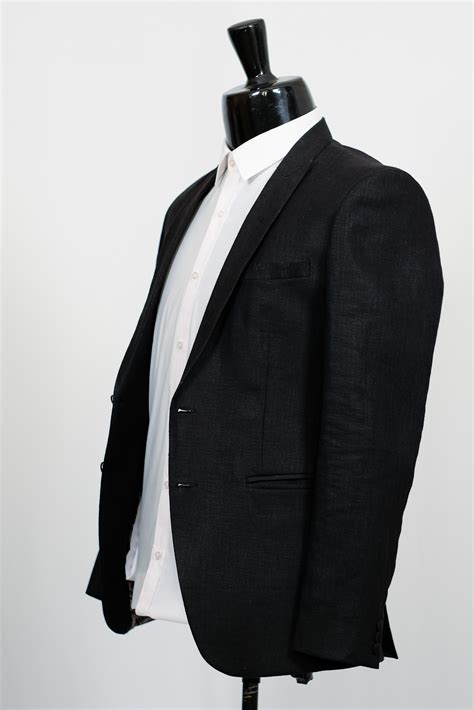 Black Linen Blazer Bu Custom Clothing For Men And Women