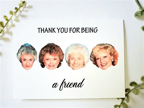 The Golden Girls Card Golden Girls Themed Card Thank You For Etsy Cards For Friends Cards