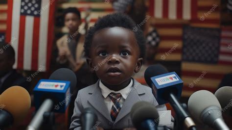Premium Ai Image Kid Politician In Usa Child Speaking In Front Of An