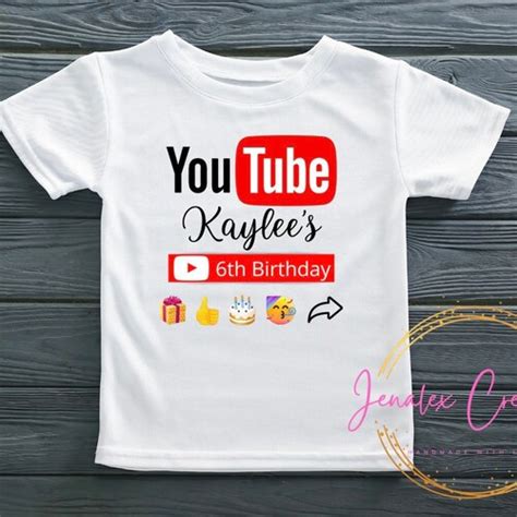 Childrens Custom Youtube Inspired Birthday Shirt Etsy
