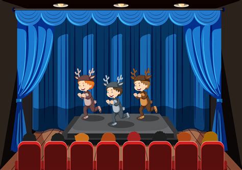 Children Performing On Stage 296870 Vector Art At Vecteezy