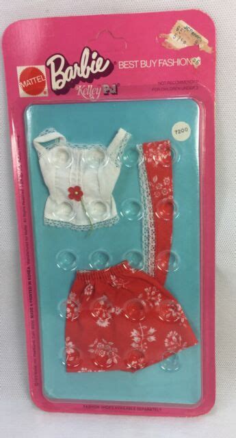 Barbie Kelley Pj Best Buy Fashions Doll Red Flower Print Skirt 7200