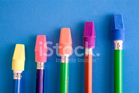 Colored Pencils And Erasers Stock Photo Royalty Free Freeimages