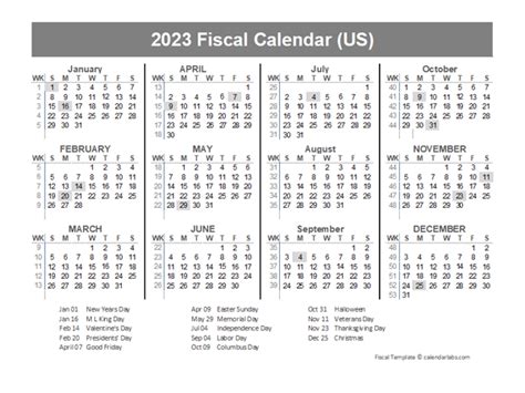 2023 Usa Fiscal Quarter Calendar Free Printable Templates