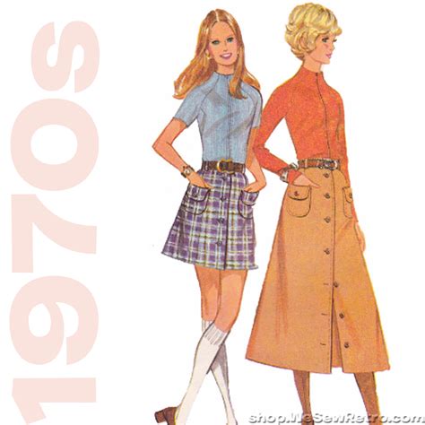 Mccalls 2457 Vintage Sewing Pattern 1970s Dress Skirt Blouse