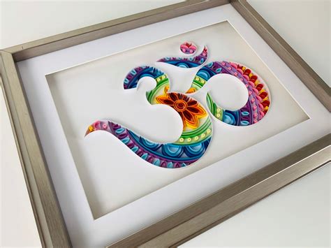 Om Aum Quilled Frame Handmade Paper Quilling Aum Home Decor Etsy Uk