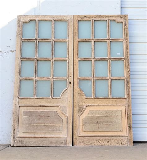 Pair Of Wooden 12 Pane Large French Doors Antiquities Warehouse Bi
