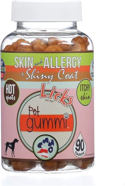 Licks Pill Free Dog Skin And Allergy Gummies Omega 3 Dog