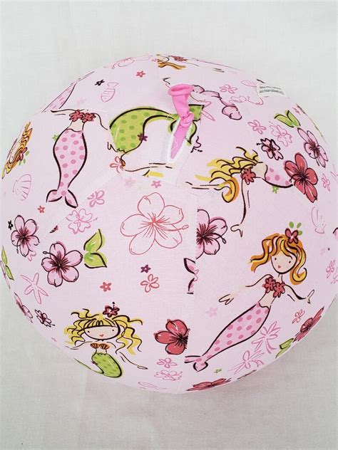 Fabric Balloon Ball Toy Pink Mermaid And Flowers Etsy