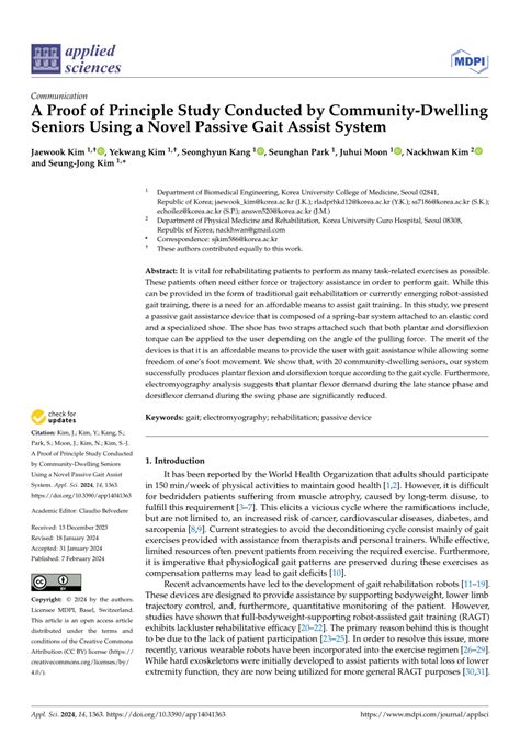 PDF A Proof Of Principle Study Conducted By Community Dwelling