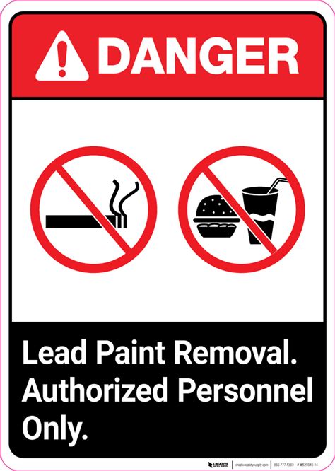 Danger Lead Paint Removal Authorized Personnel Only Ansi Portrait