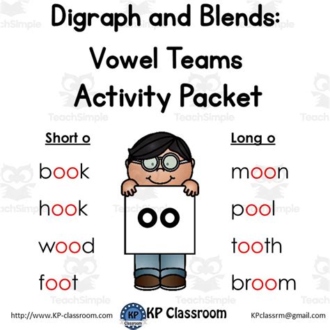 Digraph Long And Short Oo Vowel Teams Activity Packet And Worksheets By
