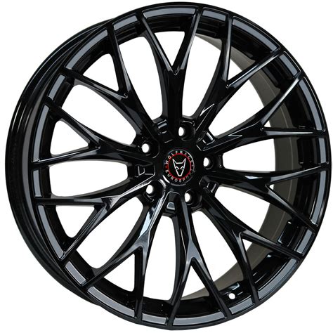 8x18 Wolfrace Eurosport Wolfsburg X Gloss Black Alloy Wheels Volkswagen