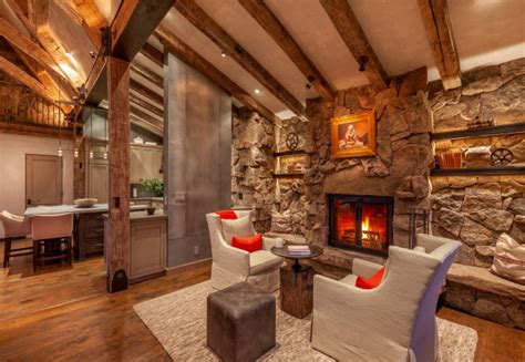 Telluride Cabin Rustic Living Room Denver By Artisan Builders