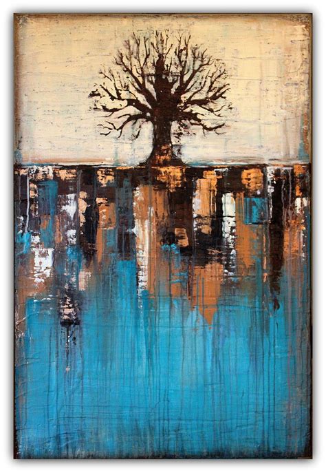 Abstract Tree In Teal Landscape Sold Abstract Painting