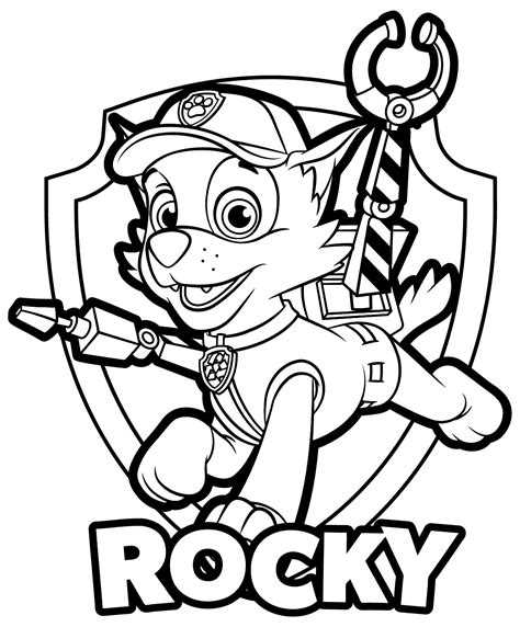 Join ryder and his paw patrol friends on their adventures to protect the community. Rocky Paw Patrol Coloring Pages at GetColorings.com | Free ...