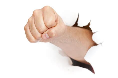 Fist Punching Through Stock Image Image Of Fingers Anger 21488055