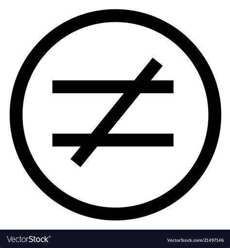 Not Equal Sign Flat Style Equal Icon Royalty Free Vector