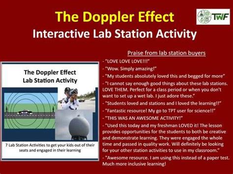 The doppler effect is also observed with light. The Doppler Effect - 7 Lab Station Activities by Teach ...