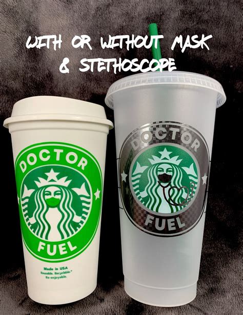 Doctor Fuel Starbucks Reusable Cup Nurse Frontline Hero Etsy