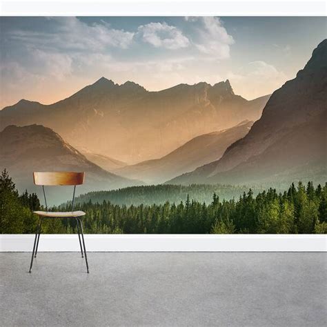 Wallums Wall Decor Sunrise Fog Lake 8 X 144 3 Piece Wall Mural Set